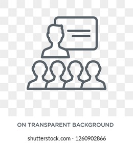 on coaching icon. Trendy flat vector on coaching icon on transparent background from General collection. High quality filled on coaching symbol use for web and mobile