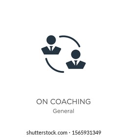 On coaching icon vector. Trendy flat on coaching icon from general collection isolated on white background. Vector illustration can be used for web and mobile graphic design, logo, eps10