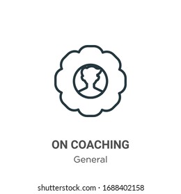 Icono de vector de esquema de coaching. Icono de línea fina negra en coaching, ilustración de elemento simple vector plano del concepto general editable trazo aislado en fondo blanco
