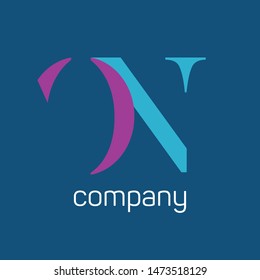 ON company logo design. Monogram. Letters O and N.