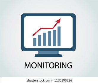 On the computer screen the schedule grows and in business there is a success