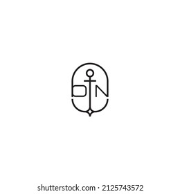 ON diseño de logotipo de letra creativa en concepto de ancla con diseño profesional de alta calidad que se imprimirán bien en cualquier medio impreso