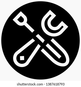 On a dark background transparent icon Repair. Wrench and screwdriver icon. Vector icon.