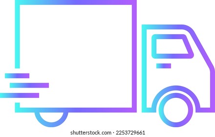 On delivery service icon with blue gradient outline style. Related to order tracking, delivery home, warehouse, truck, scooter, courier and cargo icons. Shipping symbol. Vector illustration