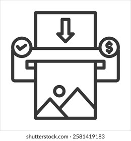 On Demand Printing Icon Vector Illustration Outline