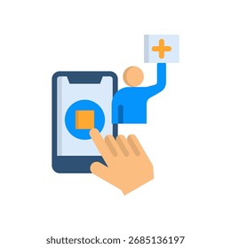On Demand Service Icon Flat Vector Illustration