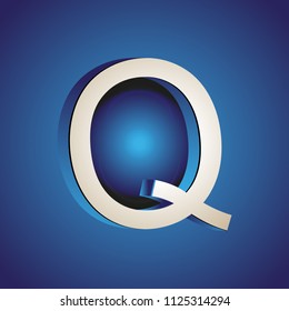 On the drawing the letter Q is a letter of the company, marked Q, graphic design set of the letter Q symbols and an abstract business template vector set of icons with rounded, isometric, monogram, st