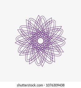 On the drawing of a logo in the form of a flower with a thin stroke, logo emblem for a new firm.