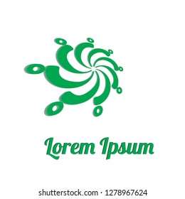 On the drawing a logo in the form of a flower, green, the text can be entered into the logo. With a shadow logo for a new company, a logo for a new institution, a new project.