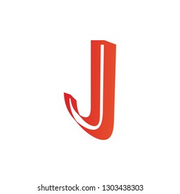 On the drawing the logo of the letter J, 3D, orange logo. Logo for company, company, logo exclusive.