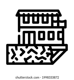 on edge of precipice house line icon vector. on edge of precipice house sign. isolated contour symbol black illustration