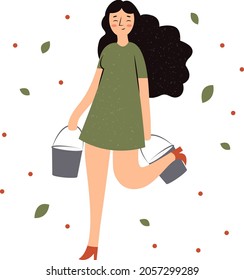 On the eighth day of Christmas
My true love sent to me:
Eight Maids a Milking milkmaid girl with buckets girl with milk modern girl in the village farmer farm fun