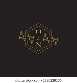 ON elegant wedding initial logo in high quality professional design that will print well across any print media