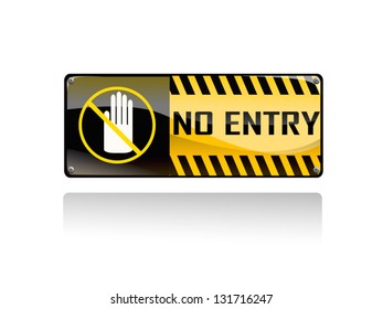 on entry sign on white background
