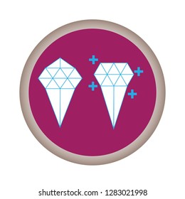 On the figure in a circle, two diamonds, one ordinary, the second is processed. Drawing on the logo for business.
