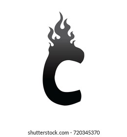 on fire initial letter alphabet - logo logotype template