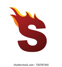 on fire initial letter alphabet - logo logotype template