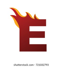 on fire initial letter alphabet - logo logotype template