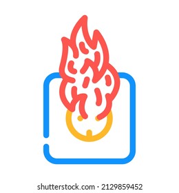 on fire socket color icon vector. on fire socket sign. isolated symbol illustration