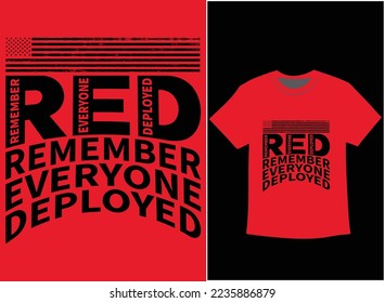 On Friday We Wear Red T-Shirt Vector, We wear Red Remember Everyone Deployed, American Flag Us Veteran T-shirt, American Flag Military TShirt.