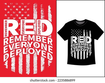 On Friday We Wear Red T-Shirt Vector, We wear Red Remember Everyone Deployed, American Flag Us Veteran T-shirt, American Flag Military TShirt.