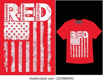 On Friday We Wear Red T-Shirt Vector, We wear Red Remember Everyone Deployed, American Flag Us Veteran T-shirt, American Flag Military TShirt.