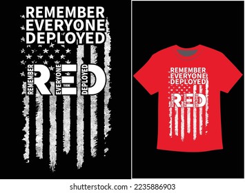 On Friday We Wear Red T-Shirt Vector, We wear Red Remember Everyone Deployed, American Flag Us Veteran T-shirt, American Flag Military TShirt.