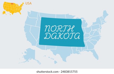 On the front is the United State of America  North Dakota and on the back is a map of the United States America  with a smaller map of the States of the United States above.4th of july.Independence 4t