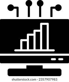 On Glyph Barchart Vector Icon Glyph Style