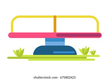 Playground carousel on grass