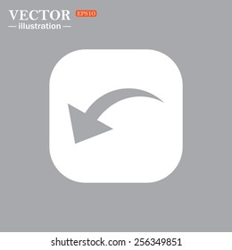On a gray background gray icon,  arrow indicates the direction, vector illustration, EPS 10