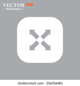 On a gray background gray icon,  arrow indicates the direction, vector illustration, EPS 10