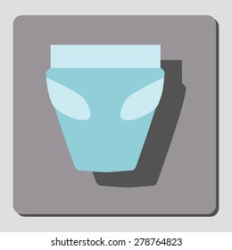 On a gray background icon depicts baby diaper. design element