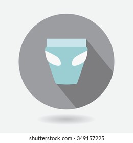 On a gray background icon depicts baby diaper. design element. Vector illustration