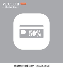On a gray background gray icon,  Discount label, vector illustration, EPS 10