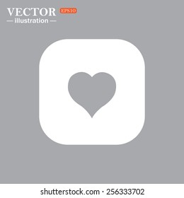 On a gray background gray icon,  heart,  vector illustration, EPS 10