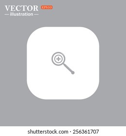 On a gray background gray icon,  Magnifying glass. Search , vector illustration, EPS 10