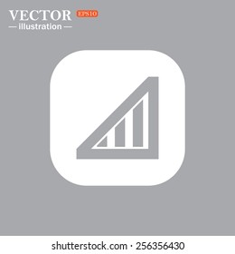 On a gray background gray icon,  no signal, poor signal strength, signal strength indicator, vector illustration, EPS 10