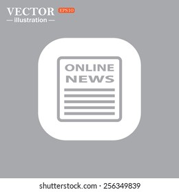 On a gray background gray icon,  of online news, vector illustration, EPS 10 
