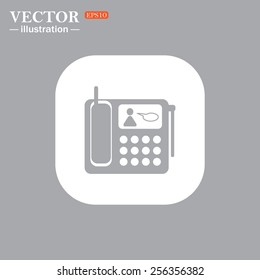 On a gray background gray icon,  phone, vector illustration, EPS 10