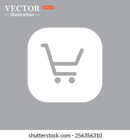 On a gray background gray icon,  put in shopping cart , vector illustration, EPS 10