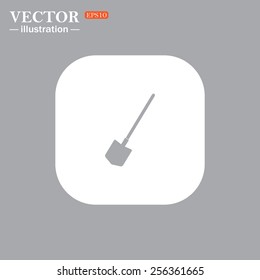 On a gray background gray icon,  icon shovel. Vector illustration, EPS 10