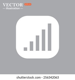 On a gray background gray icon,  signal strength indicator, vector illustration, EPS 10