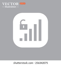 On a gray background gray icon,  signal strength indicator, open access , vector illustration, EPS 10