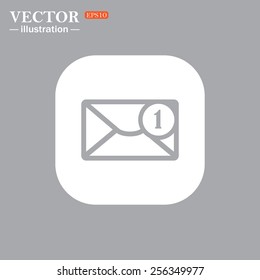 On a gray background gray icon,  SMS messages, vector illustration, EPS 10
