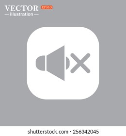 On a gray background gray icon,  Sound off , vector illustration, EPS 10