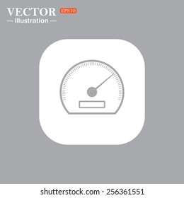 On a gray background gray icon,  speedometer. Vector illustration EPS 10 