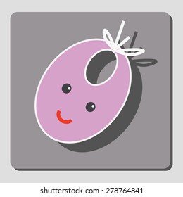 On a gray background icons depicted childrens bib. Design element