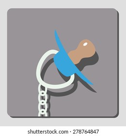 On a gray background icons displayed children nipple. Design element
