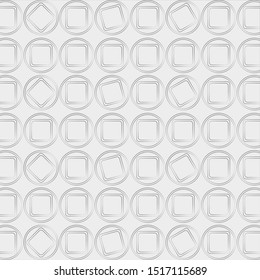 on a gray background light geometric texture with squares inscribed in a circle, visual effects, endless geometric background
